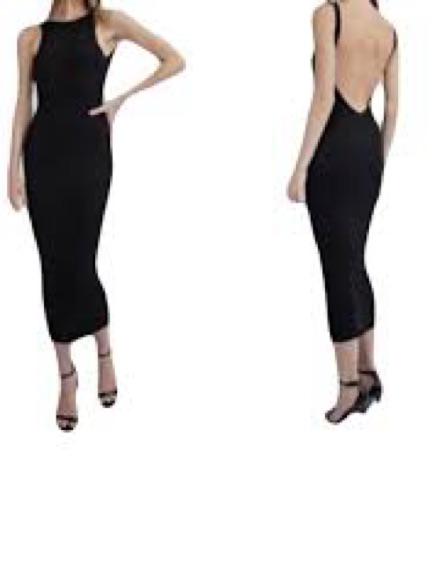 Edit By Nine Black Backless Ribbed Tank Dress